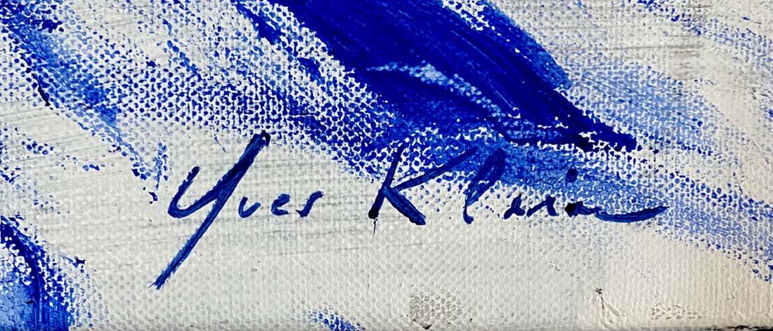 YVES KLEIN ABSTRACT OIL ON CANVAS V$14,000: MEASUREMENTS: 22"H X 28"W MINT CONDITION NO FRAME/"in the style of" Yves Klein was a French artist and an important figure in post-war European art. He was a leading member of the French artistic move