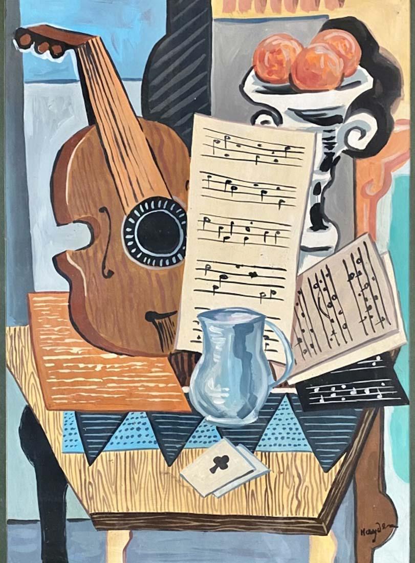 HENRI HAYDEN GOACHE CUBIST ON PAPER V$10,000: MINT CONDITION/MEASUREMENTS: The composition is 25 inches high and 18 inches wide./"in the style of"Henri Hayden, born Henryk Hayden (December 24, 1883 â€“ May 12, 1970), was a Polish painter/Pri