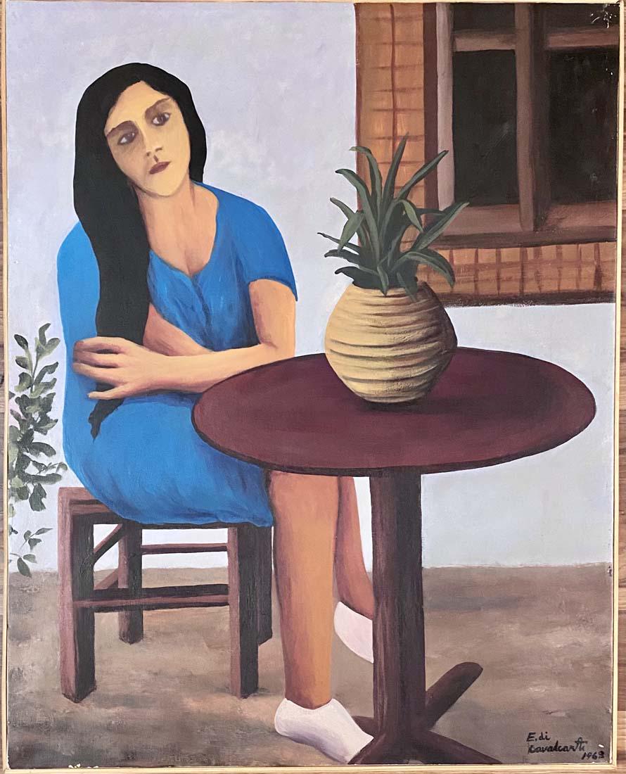 EMILIANO DI CAVALCANTI OIL ON CANVAS V$10,000: MINT CONDITION/MEASUREMENTS:30"H BY 24" WFRAMED/ "in the style of"Emiliano Augusto Cavalcanti de Albuquerque Melo, known as Di Cavalcanti, was a Brazilian painter who sought to produce a form of Brazi