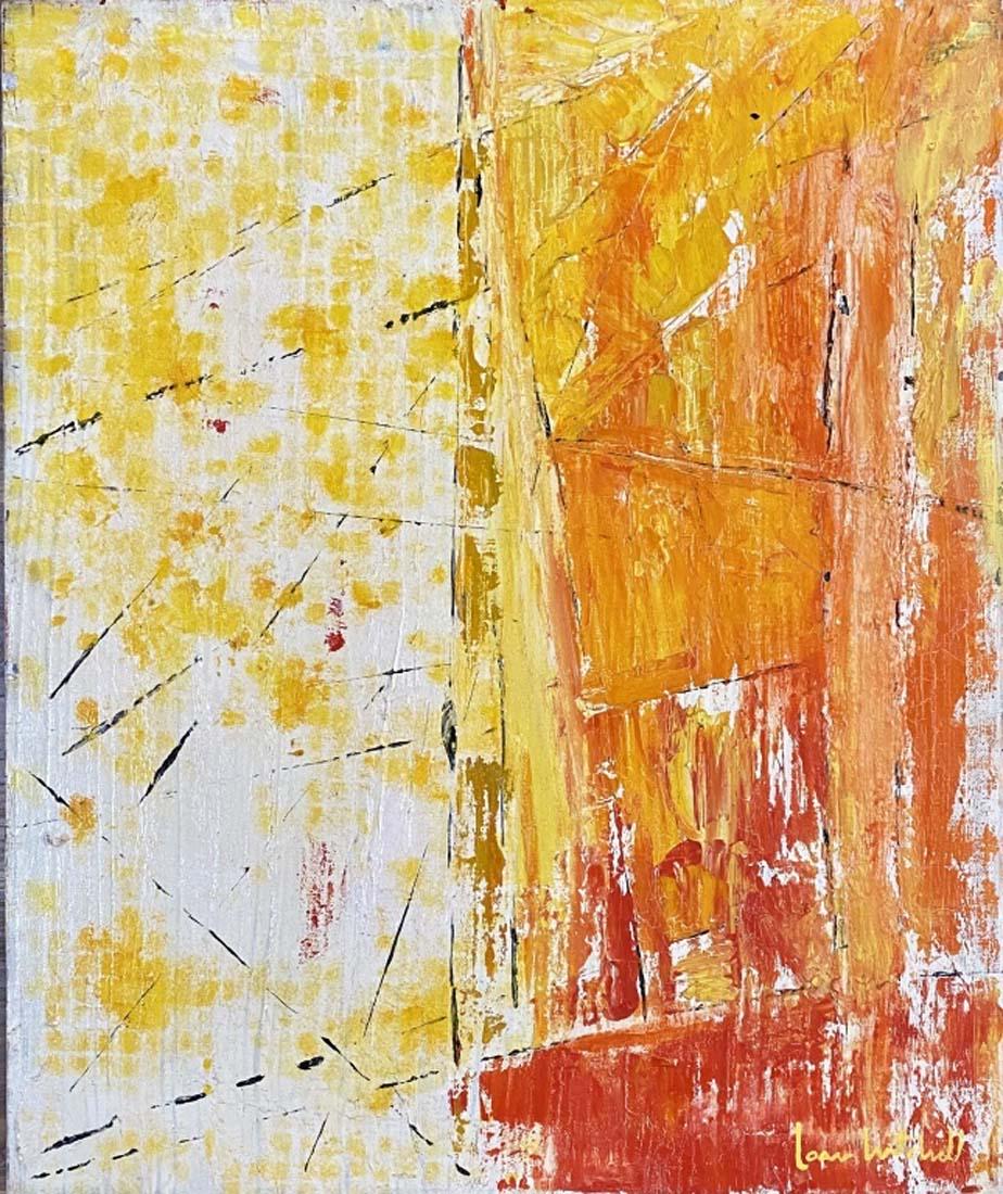 JOAN MITCHELL ABSTRACT OIL ON CANVAS V$28,000: NO FRAME/GOOD CONDITION/MEASUREMENTS: The composition is 24 inches high and 20 inches wide/"in the style of"Joan Mitchell was an American "second generation" abstract expressionist painter and printma