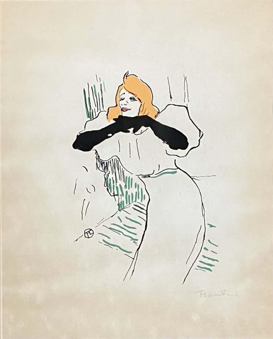 TOULOUSE LAUTREC FINE ART LITHOGRAPH V$3,500: MEASUREMENTS: 20"HX16"W FRAMED AND MATTED MINT CONDITION/"in the style of" Henri Marie Raymond de Toulouse-Lautrec-Monfa (24 November 1864 â€“ 9 September 1901) was a French painter, printmaker, 