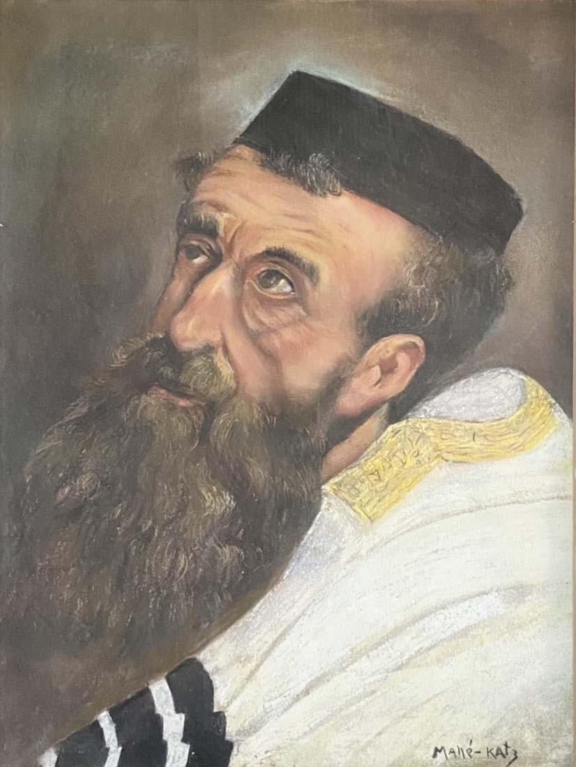 MANE-KATZ FIGURATIVE DRAWING ON PAPER V$10,000: MEASUREMENTS:23"HX18"W FRAMED MINT CONDITION/"in the style of" Emmanuel ManÃ©-Katz, born Mane Leyzerovich Kats, was a Litvak painter born in Kremenchuk, Ukraine, best known for his depictions of the