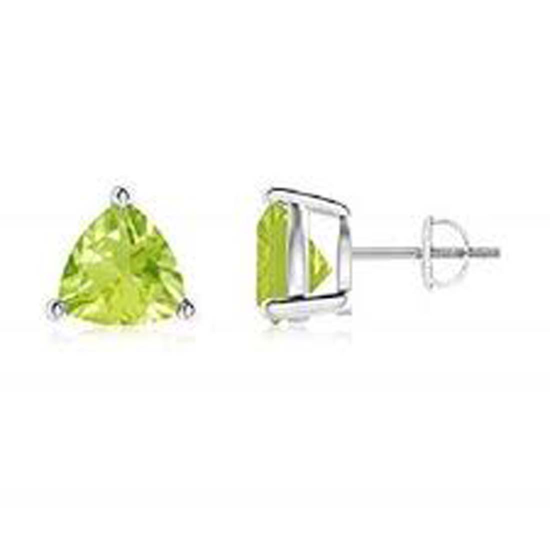 DAINTY PERIDOT GEMSTONE .50CT STERLING EARRINGS: STERLING SILVER