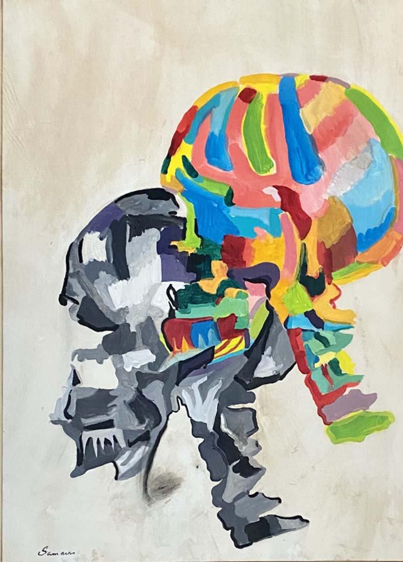 LUCAS SAMARAS FIGURATIVE MIXED MEDIA ON PAPER V$12,000 (1 of 3)