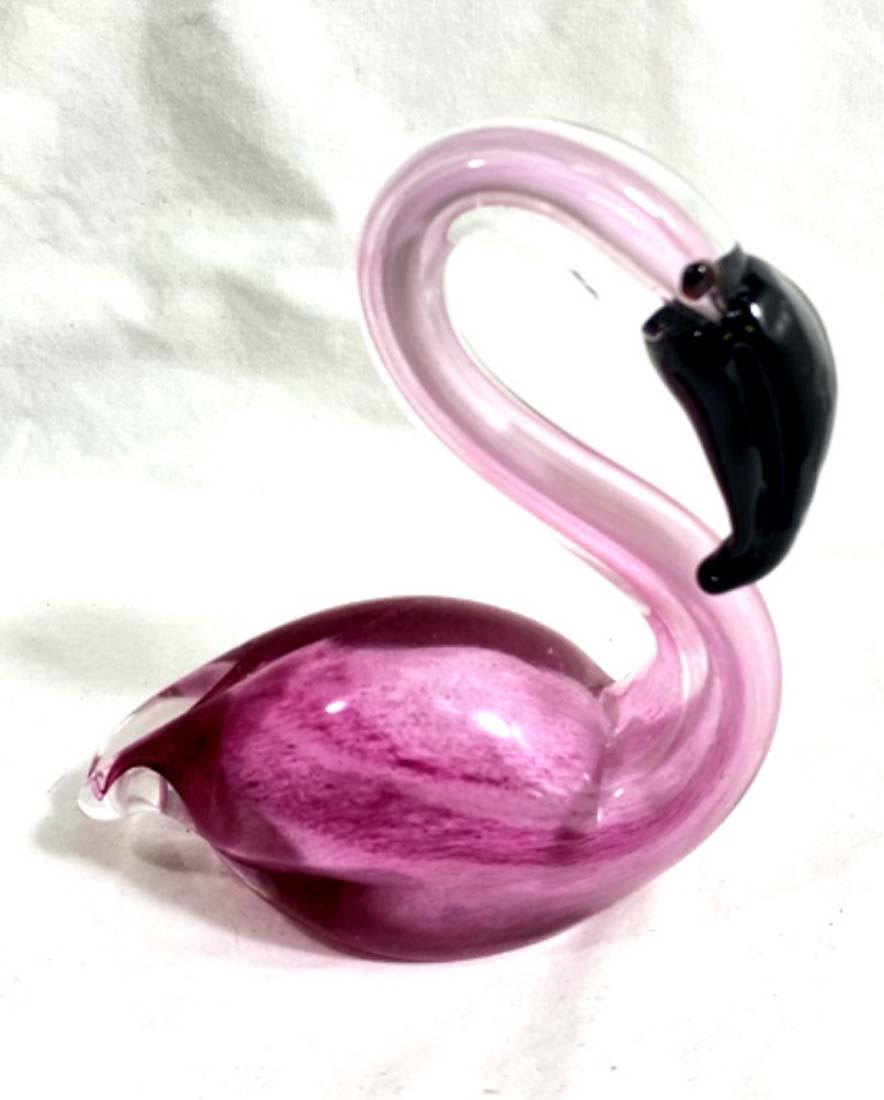 PRETTY PINK ART GLASS FLAMINGO SCULPTURE (1 of 1)