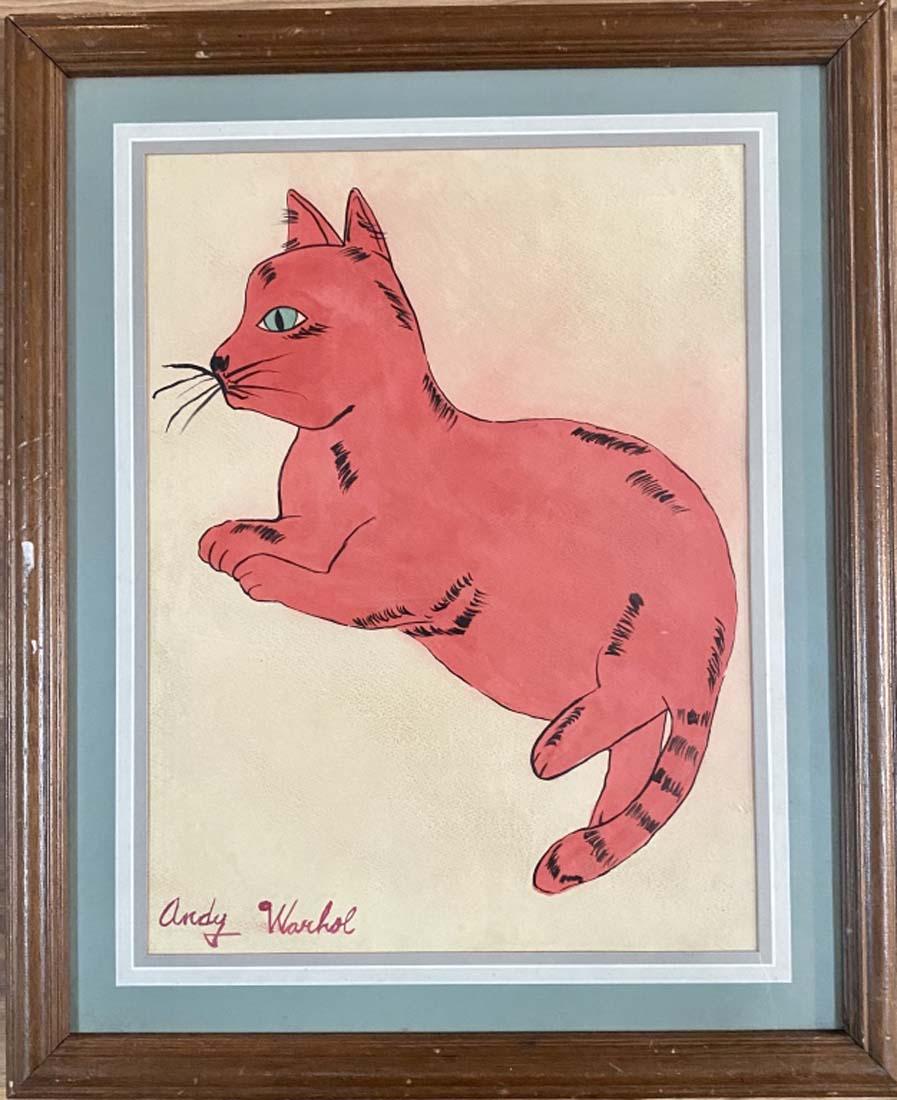 ANDY WARHOL FIGURATIVE MIXED MEDIA ON PAPER V$8,000: MEASUREMENTS: 22"HX18"W GOOD CONDITION, FRAME SHOWS AGE/"in the style of" Andy Warhol was an American artist, film director, and producer who was a leading figure in the visual art movement known as p