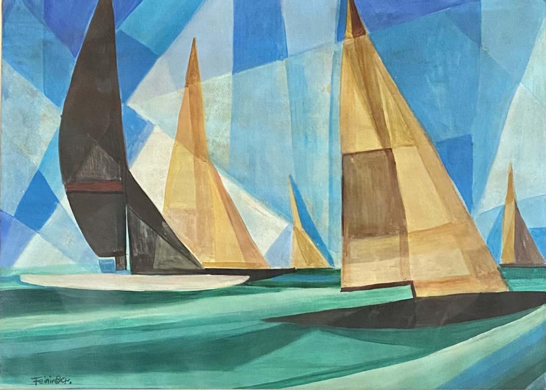 LYONEL FEININGER OIL ON PAPER LANDSCAPE V$18,000 (1 of 3)