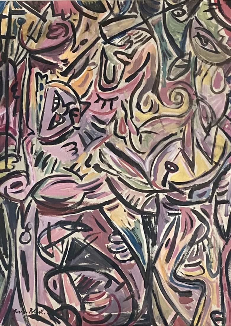 JACKSON POLLOCK OIL ON PAPER ABSTRACT V$25,000 (1 of 3)