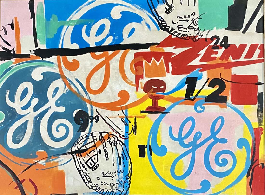 Jean Michel Basquiat & Andy Warhol Mixed Media On