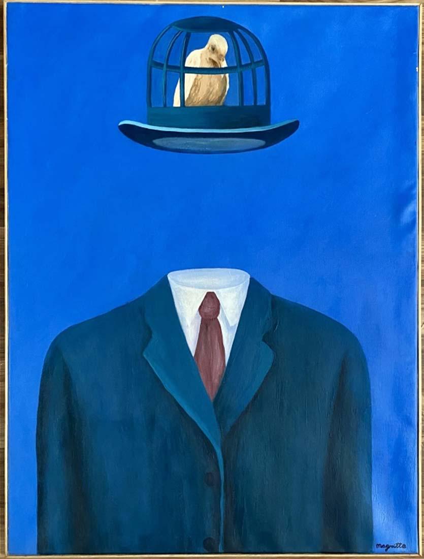 RENE MAGRITTE SURREALISTIC ACRYLIC/CANVAS V$30,000 (1 of 3)