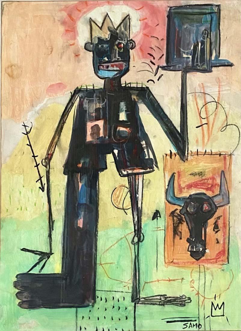 JEAN MICHEL BASQUIAT ABSTRACT MIXED MEDIA / PAPER (1 of 3)