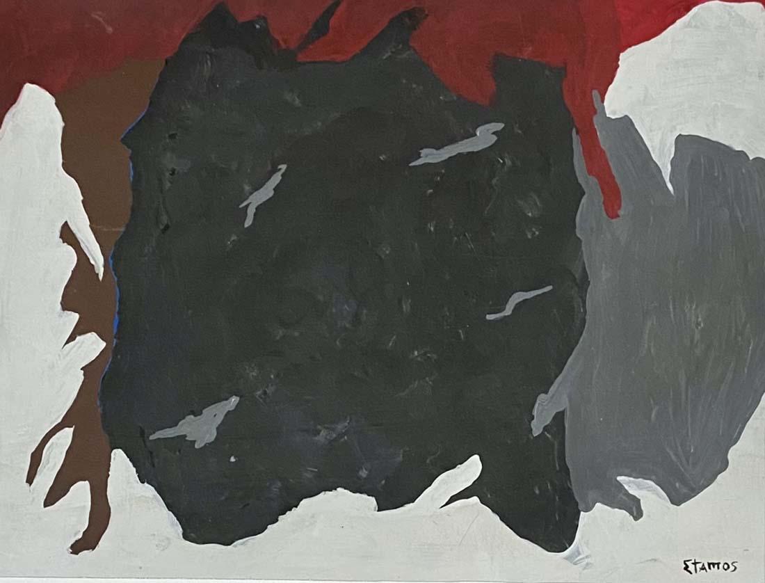 THEODORE STAMOS OIL ON PAPER ABSTRACT V$7,000: MEASUREMENTS:32"WX25"H GOOD CONDITION, NO GLASS IN FRAME/"in the style of" Theodoros Stamos was a Greek-American painter/Private collection, Liveauctioneers policy requires to state "in the style of",