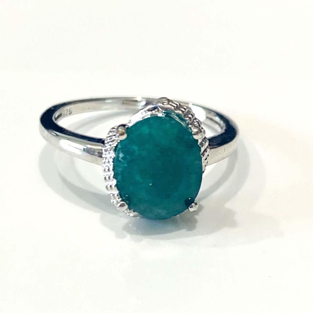 GORGEOUS GENUINE 3CT EMERALD OVAL SOLITAIRE RING (1 of 1)