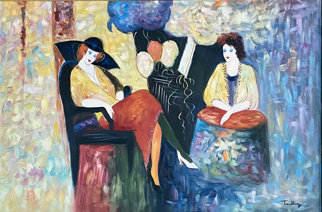 ITZCHAK TARKAY FIGURATIVE OIL ON CANVAS PAINTING (1 of 4)