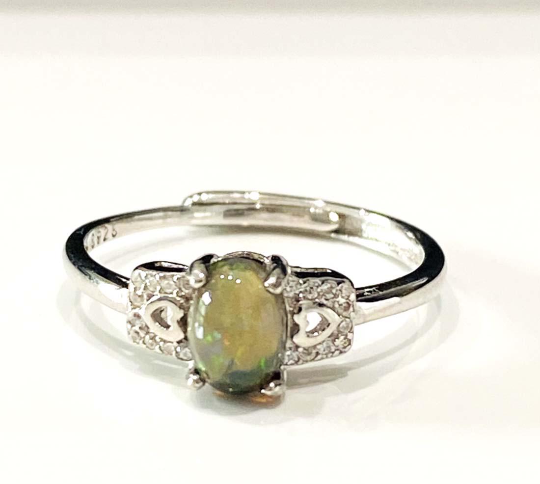 AMAZING GENUINE ETHIOPIAN BLACK OPAL STERLING RING (1 of 1)