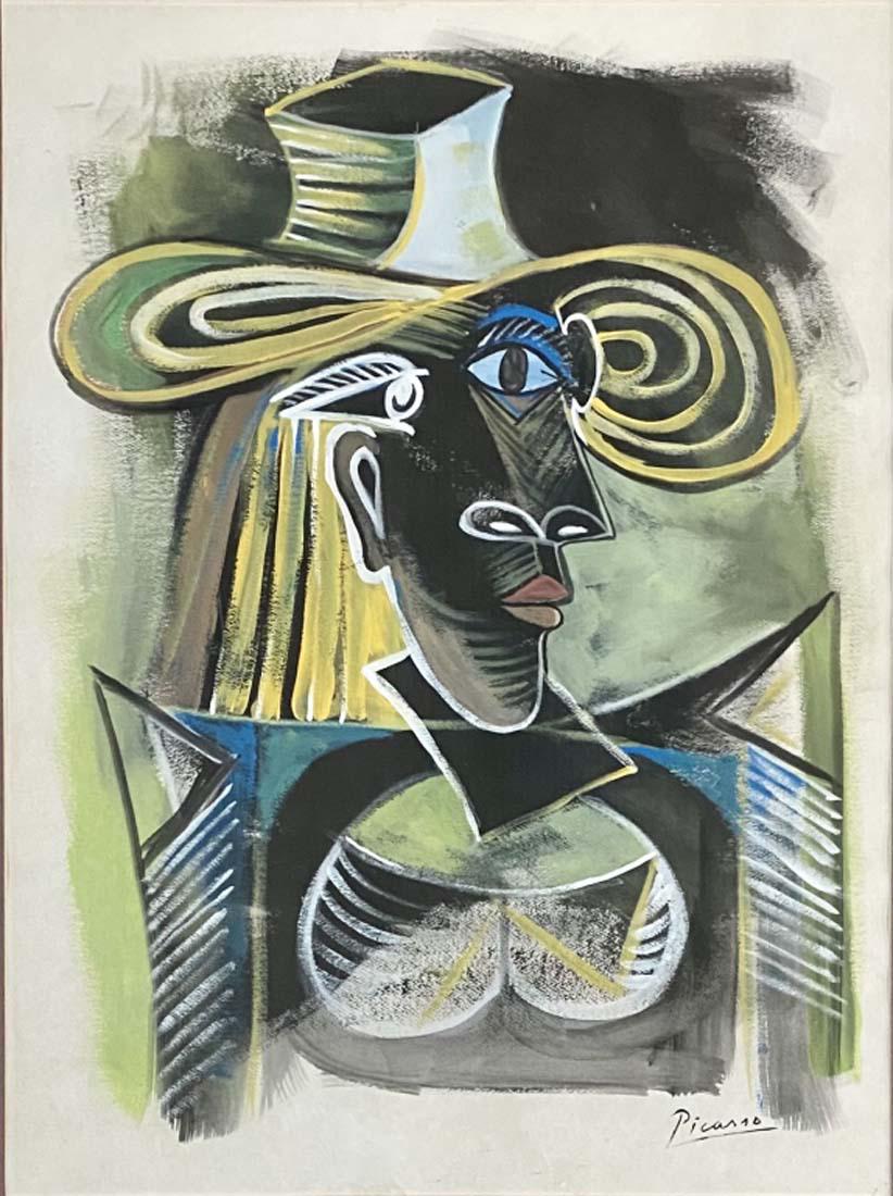PABLO PICASSO FIGURATIVE ABSTRACT OIL ON PAPER V$12,000 (1 of 3)