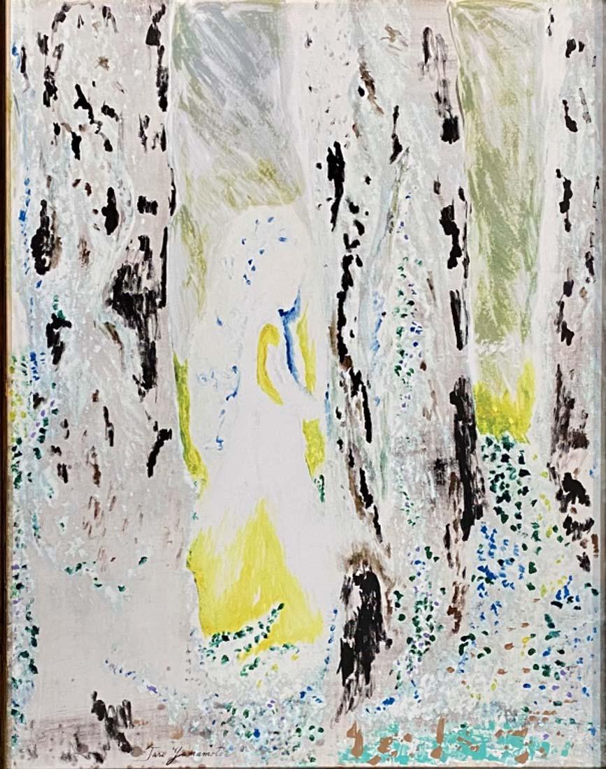 TARO YAMAMOTO OIL ON CANVAS ABSTRACT V$30,000: MEASUREMENTS:29"WX37"H FRAMED MINT CONDITION /"in the style of"Taro Yamamoto belonged to the New York School Abstract Expressionist artists/Private collection, Liveauctioneers policy requires to state