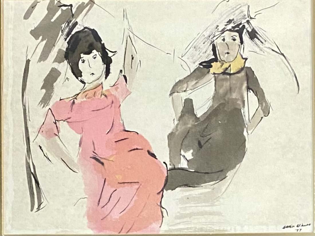 VINTAGE FIGURATIVE WATERCOLOR ON PAPER V$2,500 (1 of 3)