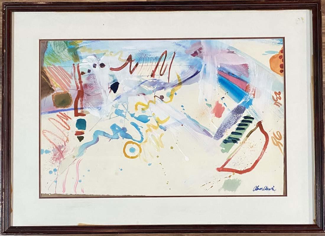 STUART DAVIS MIXED MEDIA ON PAPER V$8,500: VERY GOOD CONDITION/28"H X 39"W/"in the style of"Stuart Davis, was an early American modernist painter./Private collection, Liveauctioneers policy requires to state "in the style of", no documentation