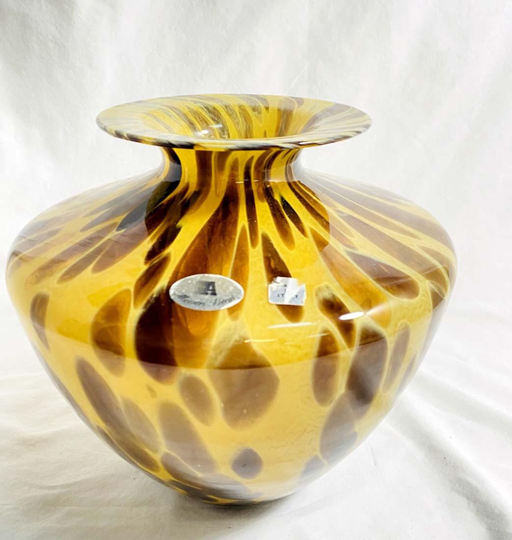 STELLAR AMBER LARGE SPOT VENETIAN GLASS VASE (1 of 1)