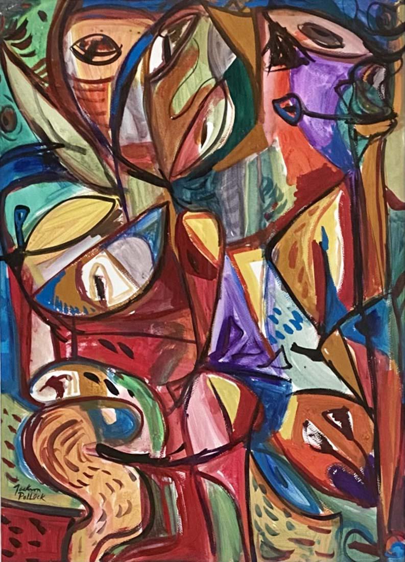 JACKSON POLLOCK ABSTRACT OIL PAPER V$30,000 (1 of 3)