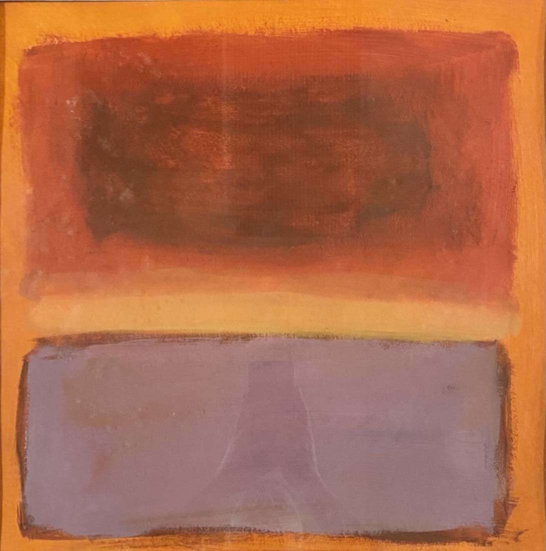 MARK ROTHKO OIL ON PAPER ABSTRACT V$18,000: 24"WX24"H FRAMED/"in the style of" Mark Rothko, born Markus Yakovlevich Rothkowitz, was an American abstract painter/Private collection, Liveauctioneers policy requires to state "in the style of", no