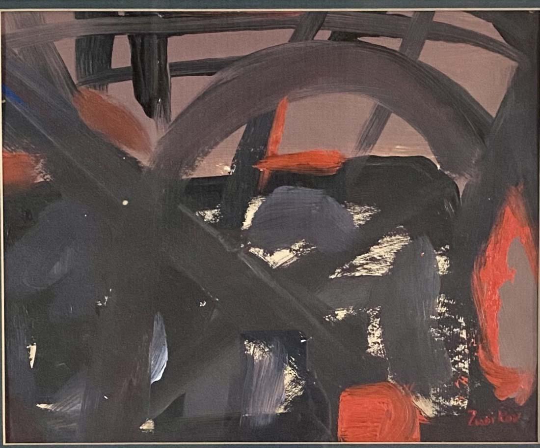 JACK TWORKOV ABSTRACT OIL ON PAPER V$13,000: MEASUREMENTS:18"WX23"H FRAMED MINT CONDITION/"in the style of" Jack Tworkov was an American abstract expressionist painter/Private collection, Liveauctioneers policy requires to state "in the style of