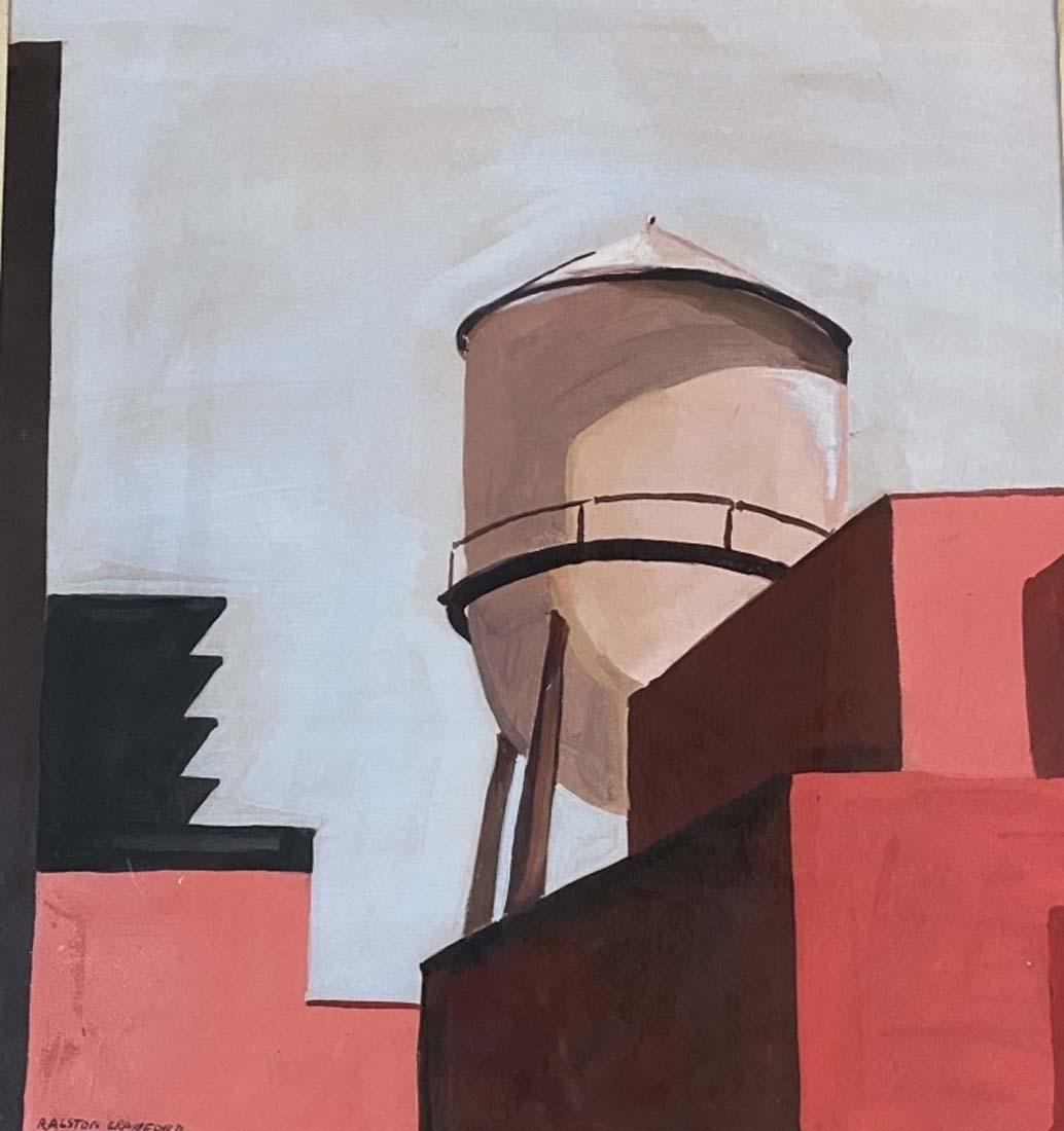 RALSTON CRAWFORD ACRYLIC ON PAPER V$16,500: VERY GOOD CONDITION/MEASUREMENTS: The composition is 23 inches high and 21 inches wide./"in the style of" Ralston Crawford was an American abstract painter, lithographer, and photographer/Private coll