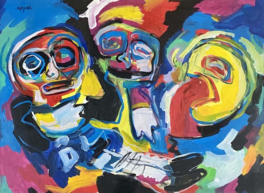 KAREL APPEL ABSTRACT OIL ON PAPER PAINTING V$18,000 (1 of 3)
