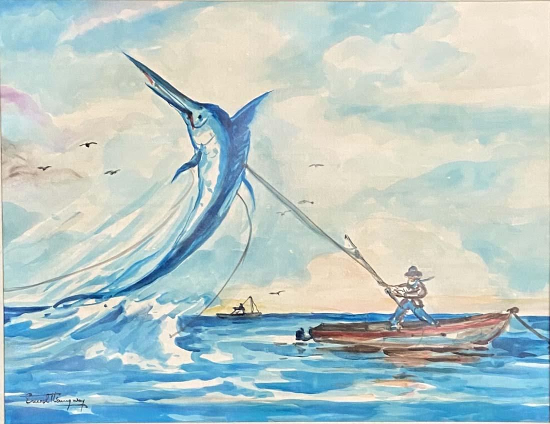 ERNEST HEMMINGWAY WATERCOLOR ON PAPER V$30,000 (1 of 3)