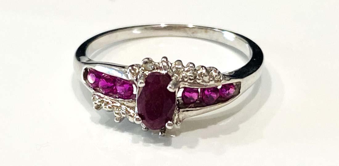 ELITE RUBY GEMSTONE 1CT DECO STERLING SILVER RING (1 of 1)
