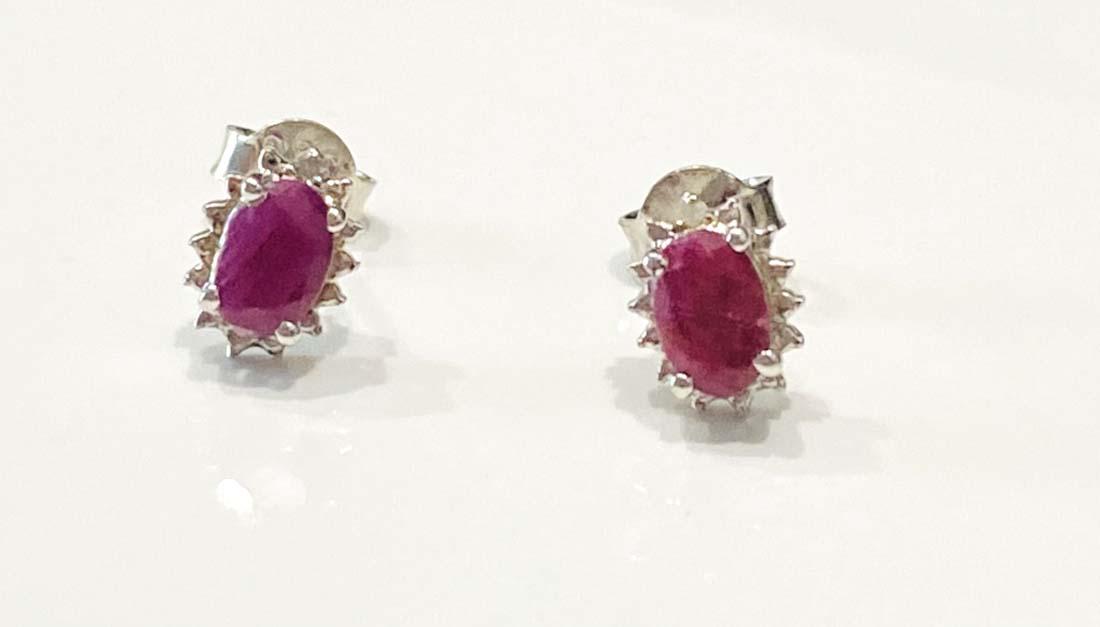 STUNNING 1CT RUBY GEMSTONE GENUINE STERLING EARRINGS (1 of 1)