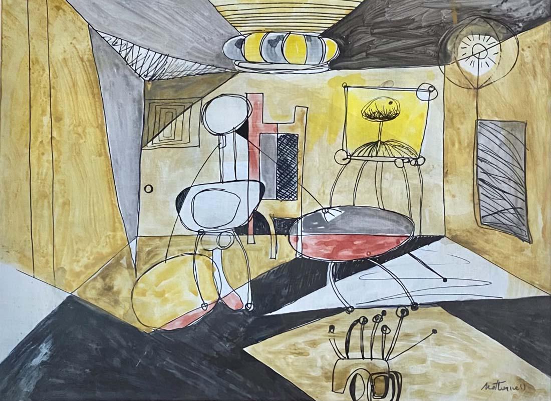 ROBERT MOTHERWELL WATERCOLOR AND INK ON PAPER V$24,000 (1 of 3)