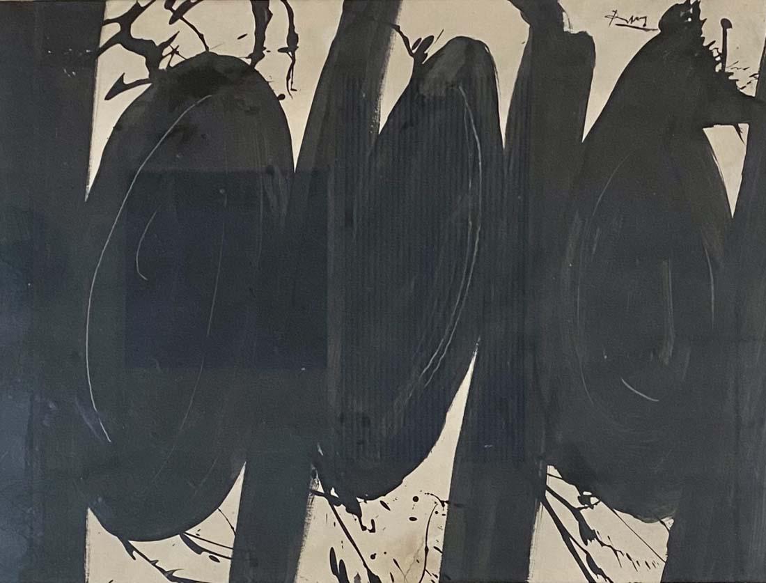 ROBERT MOTHERWELL OIL ON PAPER PAINTING V$20,000 (1 of 3)