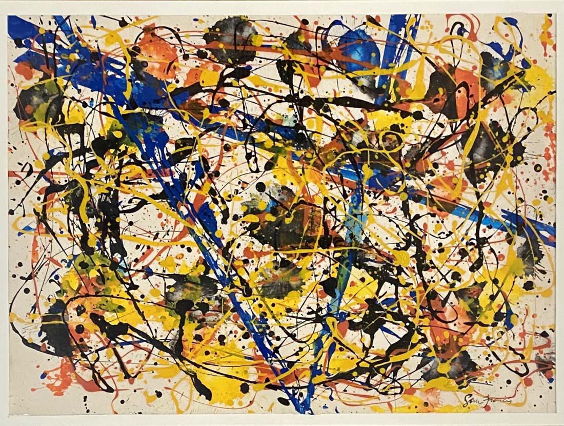 SAM FRANCIS ABSTRACT OIL ON PAPER PAINTING V$24,000 (1 of 3)