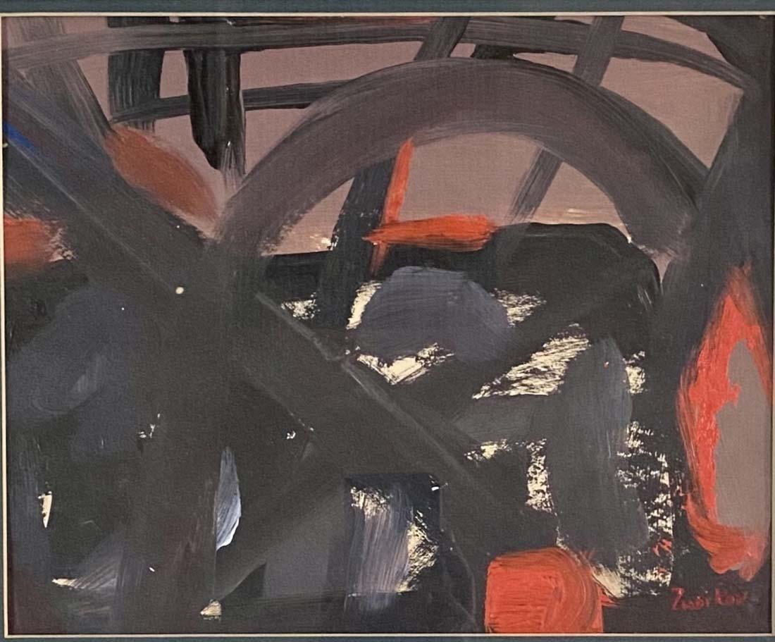 JACK TWORKOV OIL ON PAPER ABSTRACT V$10,000: MEASUREMENTS:18"WX23"H FRAMED MINT CONDITION/"in the style of" Jack Tworkov was an American abstract expressionist painter/Private collection, Liveauctioneers policy requires to state "in the style of