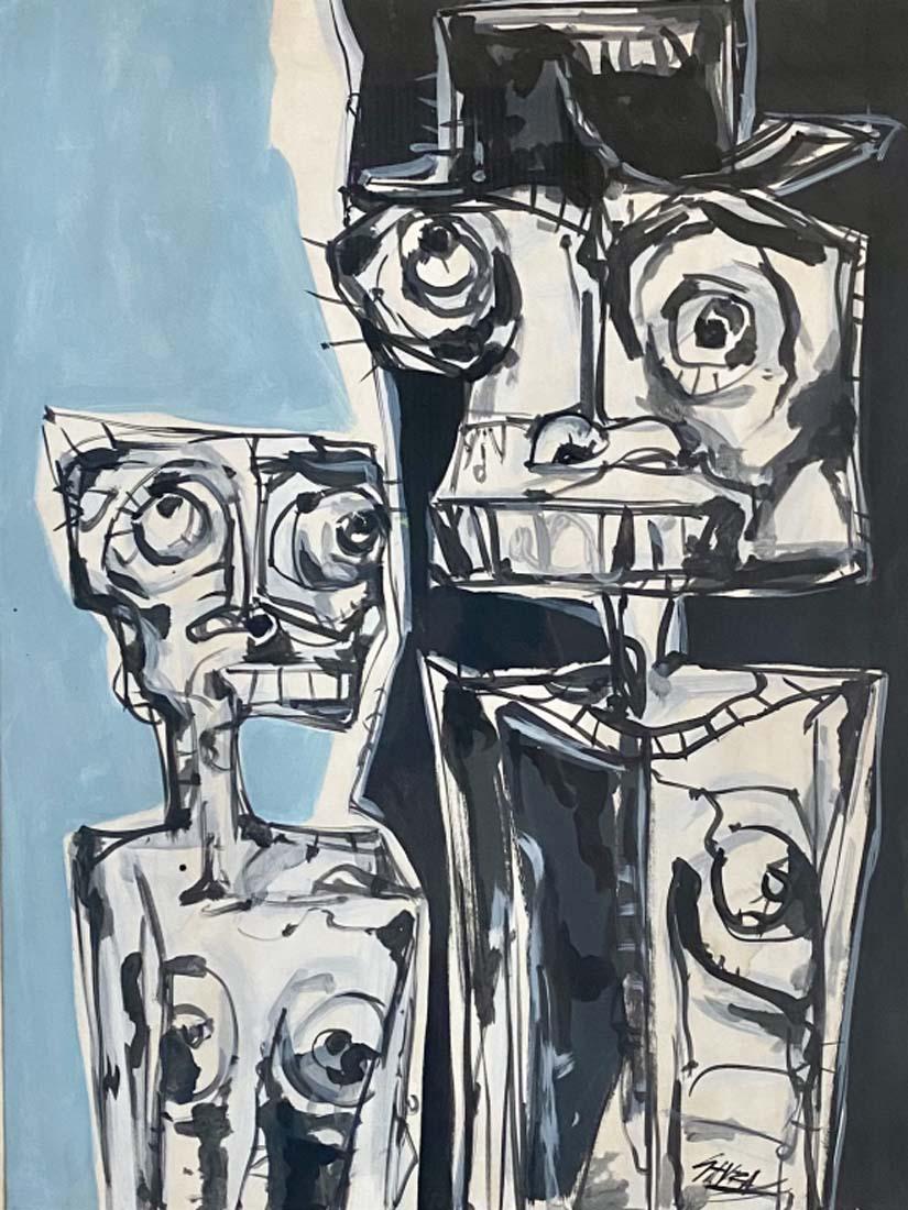 ANTONIO SAURA ABSTRACT OIL ON PAPER PAINTING V$23,000 (1 of 3)