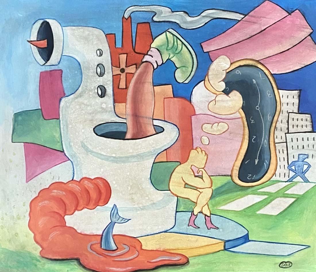 PETER SAUL ABSTRACT MIXED MEDIA ON PAPER V$8,000 (1 of 3)