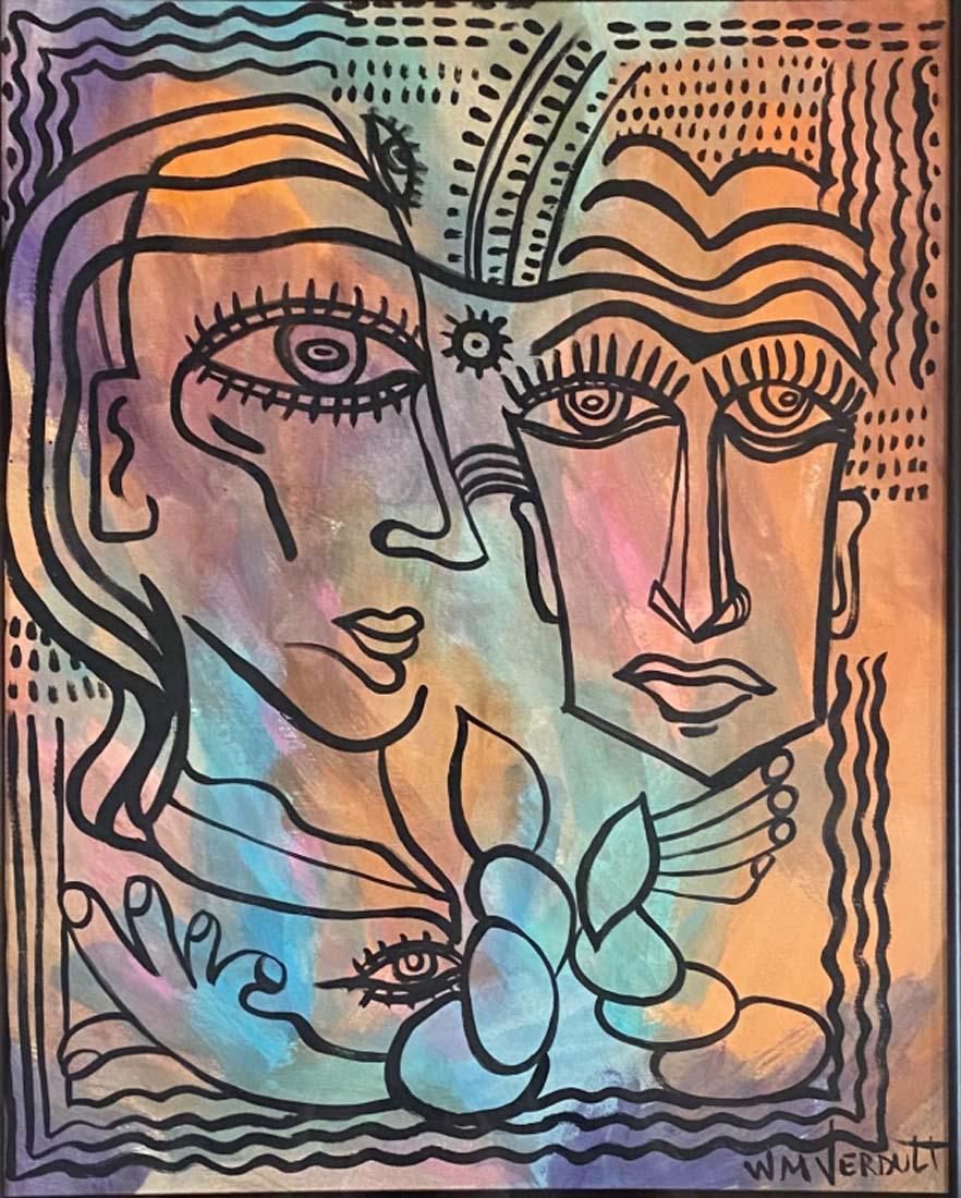 WILLIAM VERDULT MIXED MEDIA FIGURATIVE/PAPER V$17,000 (1 of 3)