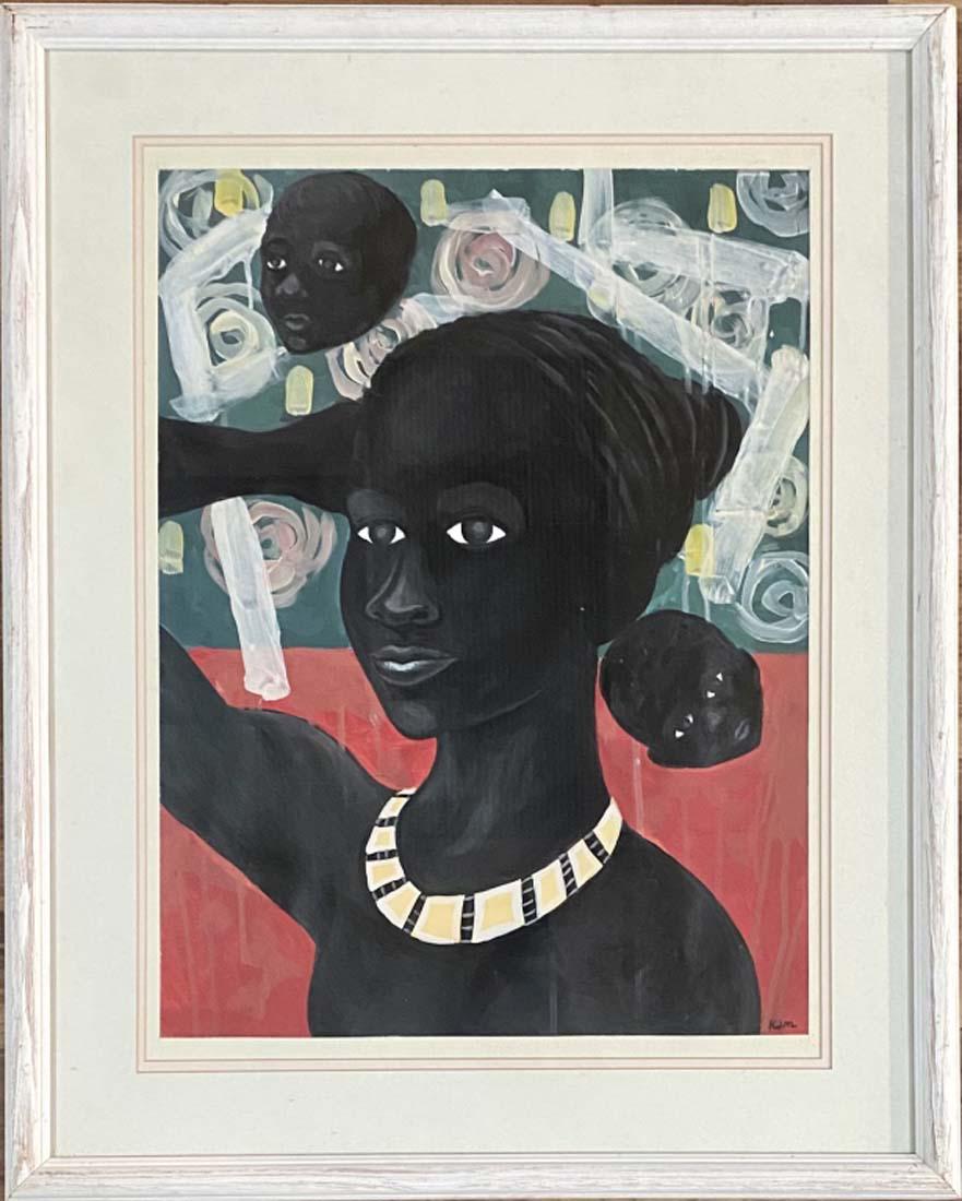 KERRY JAMES MARSHALL FIGURATIVE ACRYLIC ON PAPER (1 of 2)