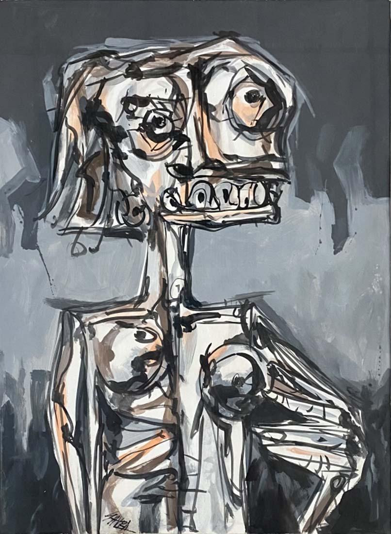 ANTONIO SAURA FIGURATIVE OIL ON PAPER V$15,000 (1 of 3)