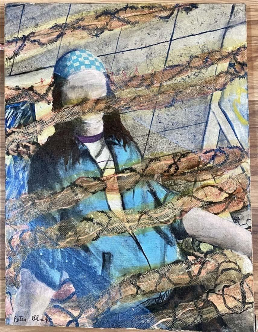 PETER BLAKE MIXED MEDIA ON CANVAS ABSTRACT V$3,000 (1 of 3)