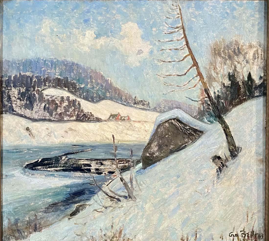 GEORGE WESLEY BELLOWS LANDSCAPE OIL ON CANVAS V$18,500 (1 of 4)