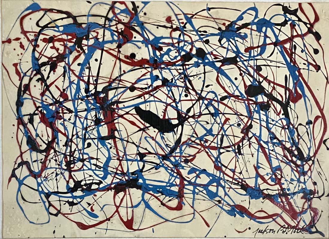 JACKSON POLLOCK ABSTRACT ACRYLIC ON PAPER V$30,000 (1 of 3)
