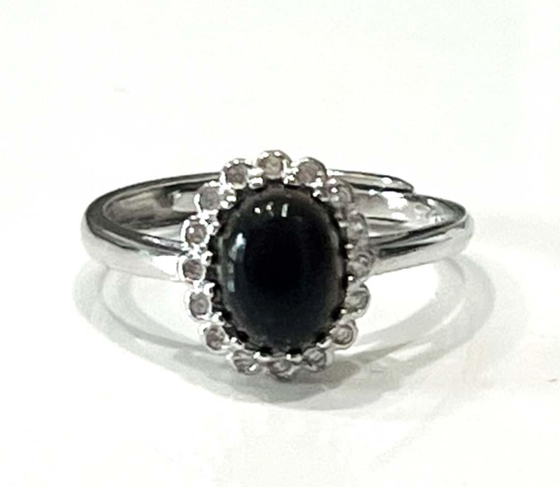 LOVELY 1CT POLISHED ETHIOPIAN BLACK OPAL ESTATE RING (1 of 1)