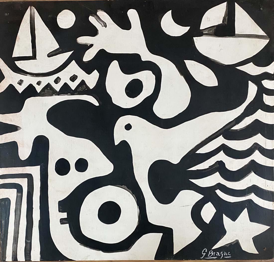 GEORGES BRAQUE MONOCHROMATIC OIL ON BOARD V$33,000 (1 of 3)