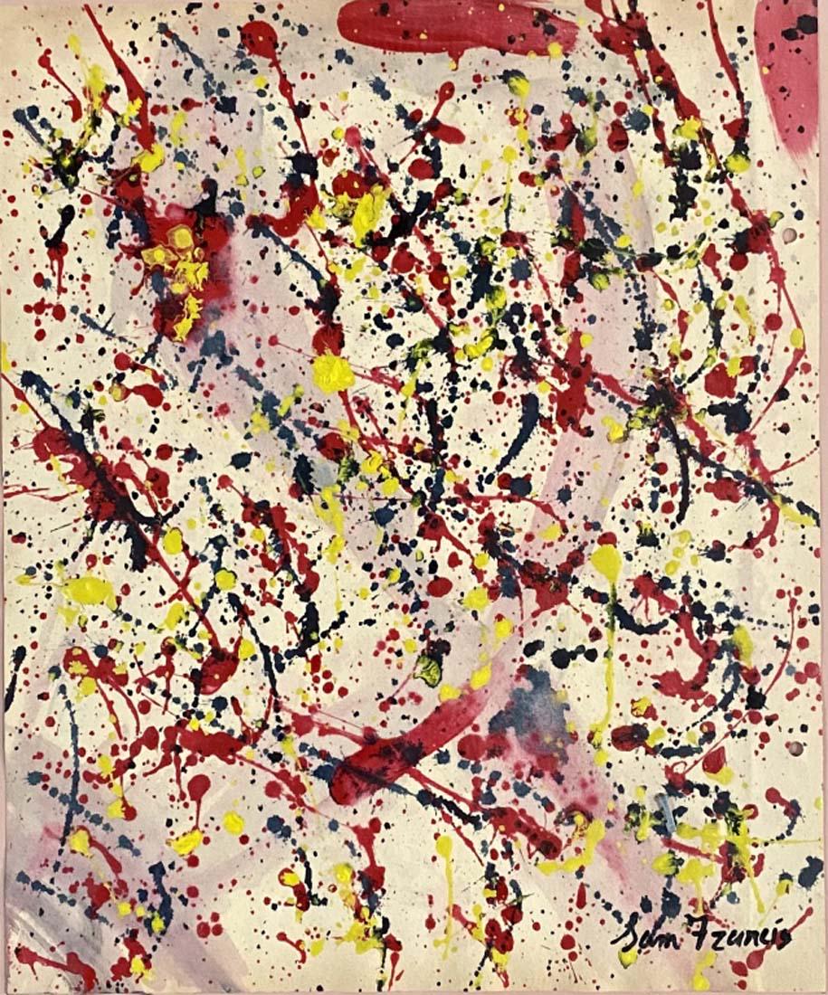 SAM FRANCIS ABSTRACT OIL ON PAPER V$27,000 (1 of 3)