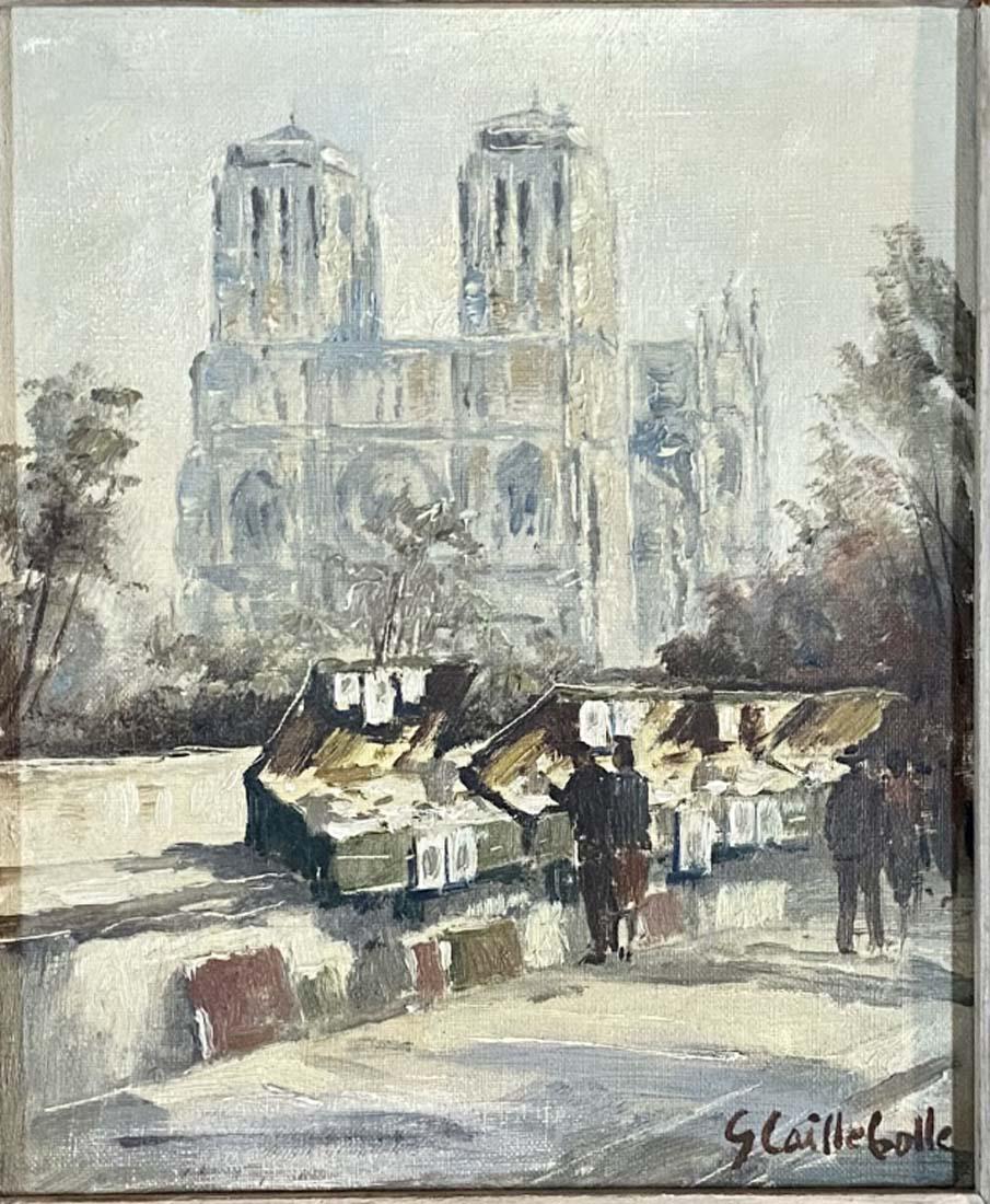 GUSTAVE CAILLEBOTTE OIL ON CANVAS LANDSCAPE V$27,000: MEASUREMENTS:14"WX16"H FRAMED, MINT CONDITION/"in the style of" Gustave Caillebotte was a French painter who was a member and patron of the Impressionists, although he painted in a more realistic mann