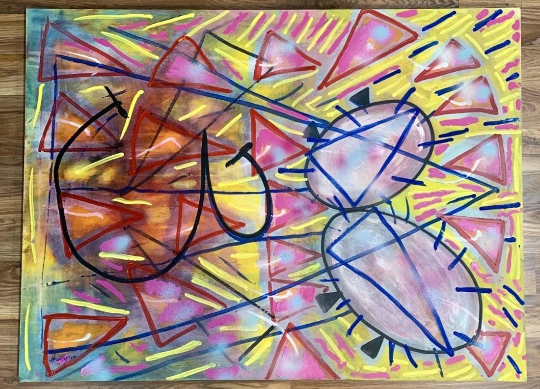 GRACE HARTIGAN ACRYLIC ON CANVAS WORK V$10,000: MEASUREMENTS: The piece is 36 inches high and 48 inches wide/MINT CONDITION/"in the style of"Grace Hartigan. Grace Hartigan was an American Abstract Expressionist painter and a significant member of t