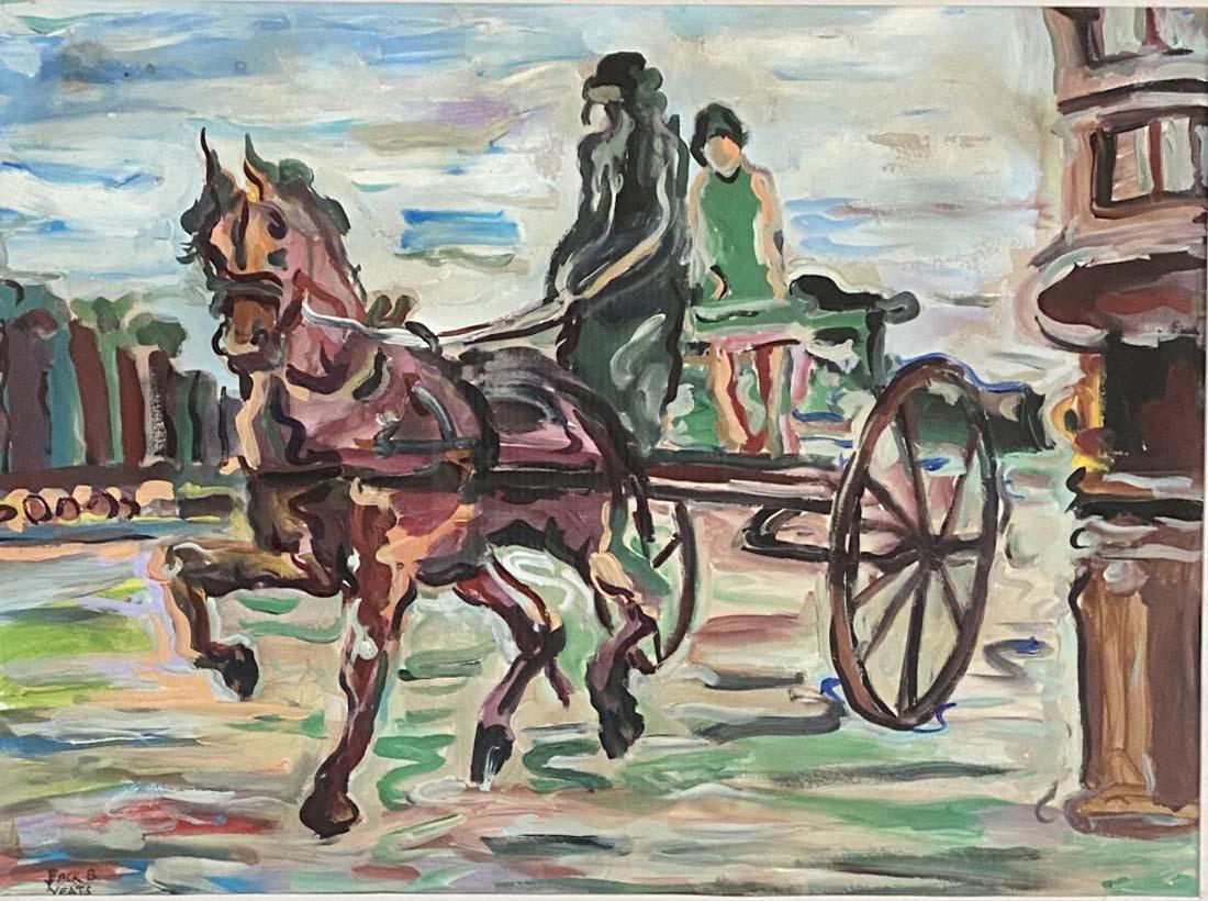 JACK B. YEATS OIL ON PAPER FIGURATIVE PAINTING V$12,000 (1 of 3)